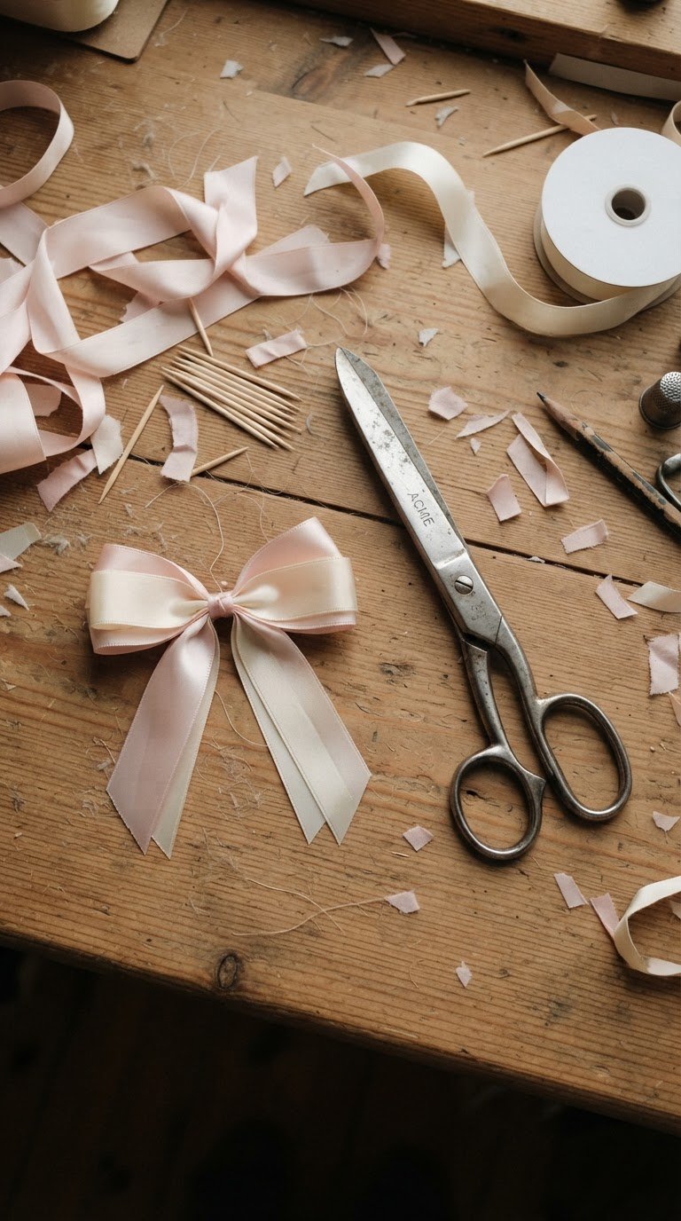 diy vintage coquette birthday cake ribbon toppers