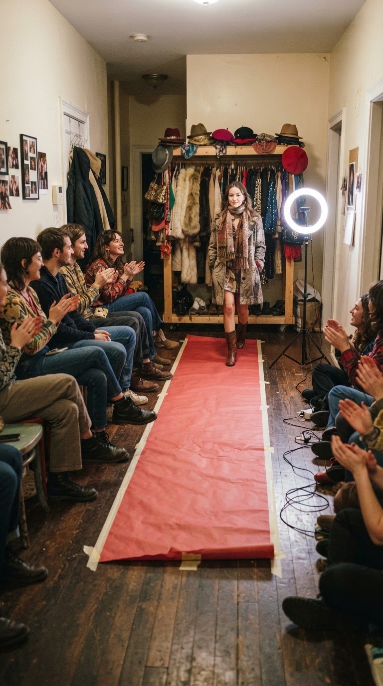 affordable high-fashion thrifted runway birthday party theme