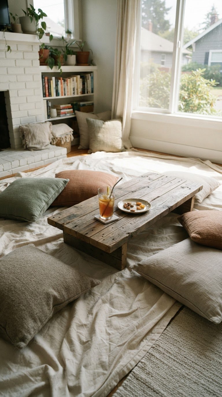The Linen Drop-Cloth Floor Lounge