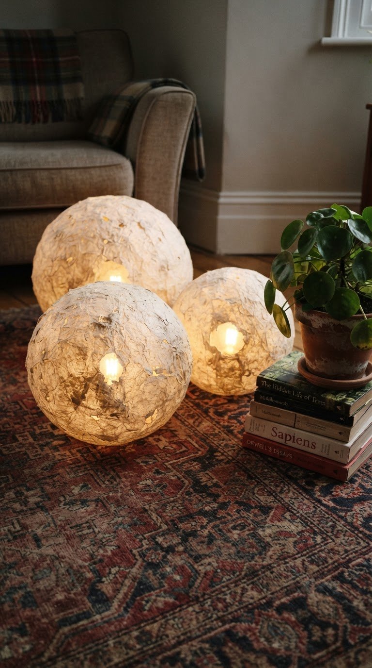 The Giant Paper-Mache Moon Lamp Floor Cluster