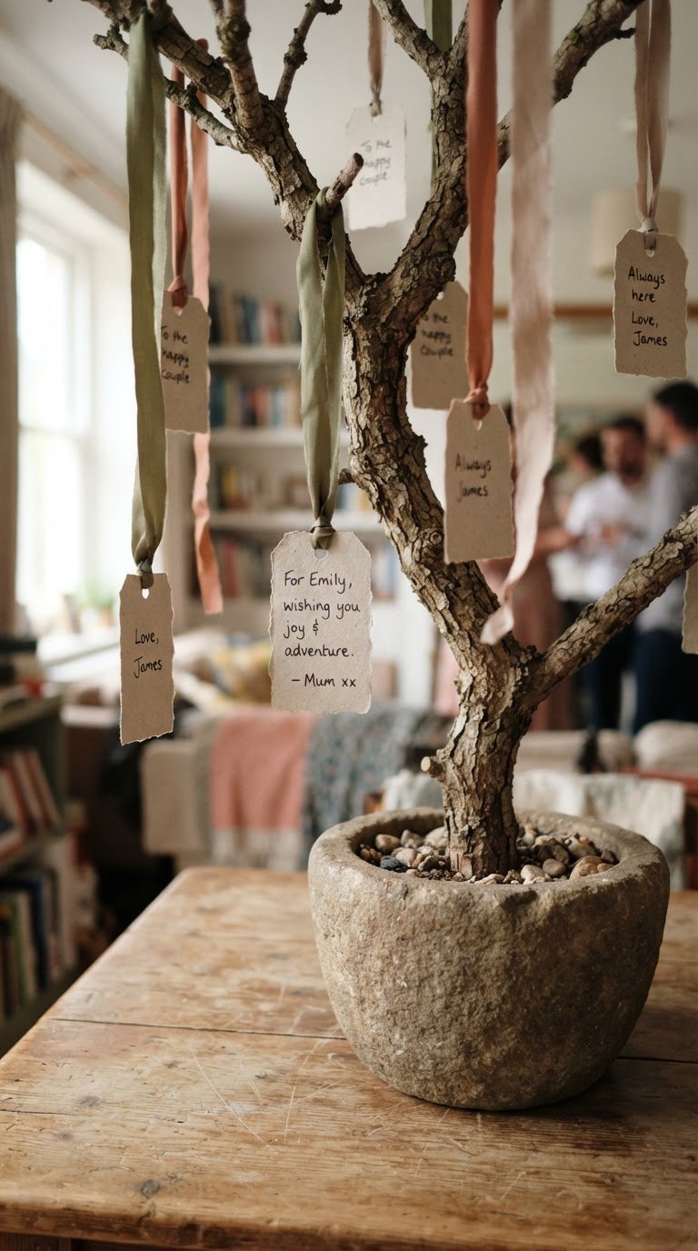 The Silk Ribbon Wishing Tree with Handwritten Guest Tags